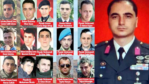 İşte Dağlıca’da Şehit Olan 16 Asker