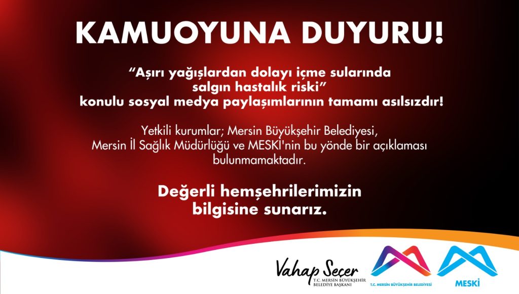 MESKİ Açıkladı: Sularda Salgın Hastalık Riski Yok